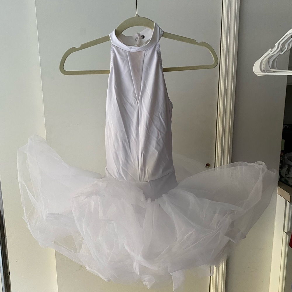 Weissman Kung Fu Piano Solid White Classic Short Tutu Dance Costume